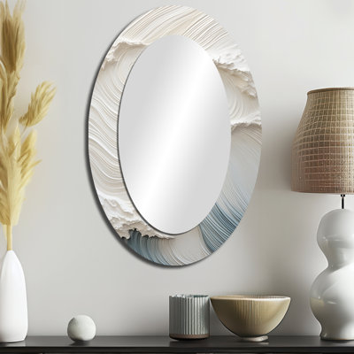 Miroir mural ovale blanc et bleu