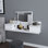 Bureau de coiffeuse flottant avec miroir Lenhardt