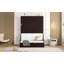 Grand lit escamotable mural avec coussin, espresso