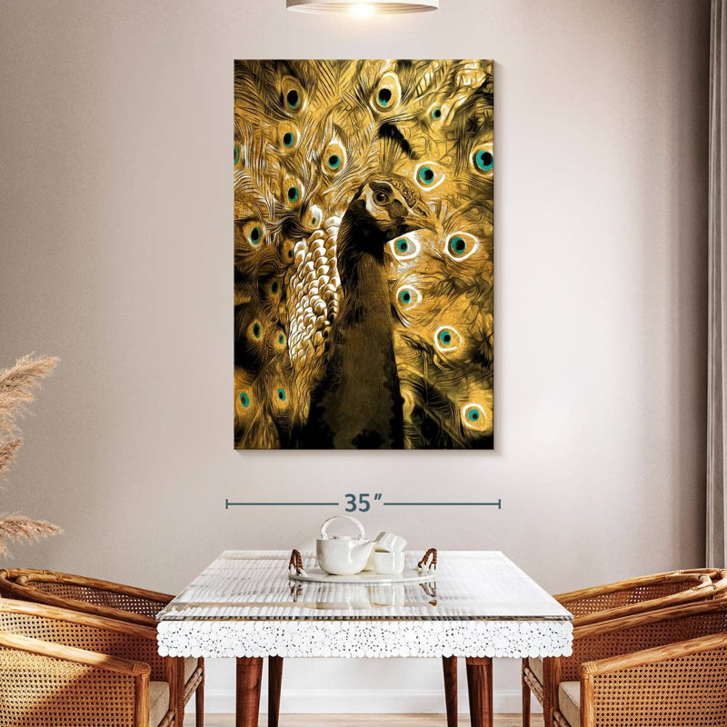 Brampt Gold Peacock, 51" H x 34" W