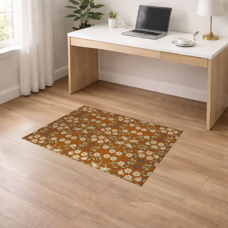 Tapis de bureau léger antidérapant Millie, L 84 po x P 60 po, Brun