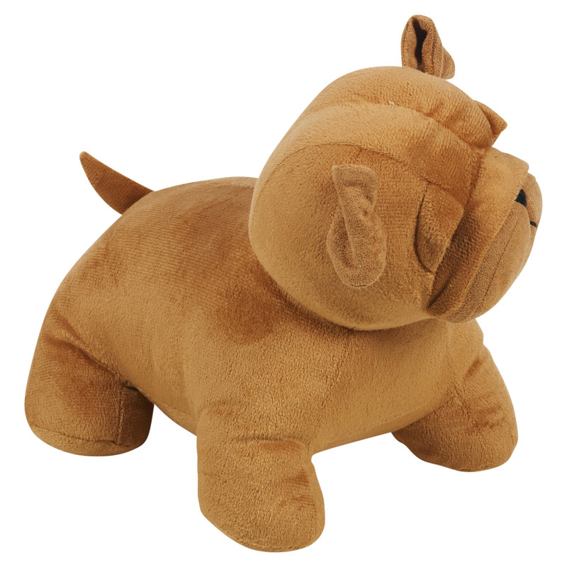 Stratton French Bulldog Fabric Weighted Floor Stop, Light Brown