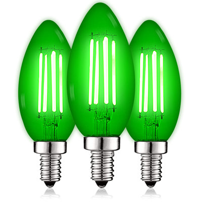 4.5 Watt (40 Watt Equivalent), B11 LED Candle Bulb, Colored Light Bulb, E12/Candelabra Base -  Luxrite, LR21742-3PK