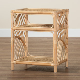 Bahama Rattan Honey Bedside Table 3 Shelf