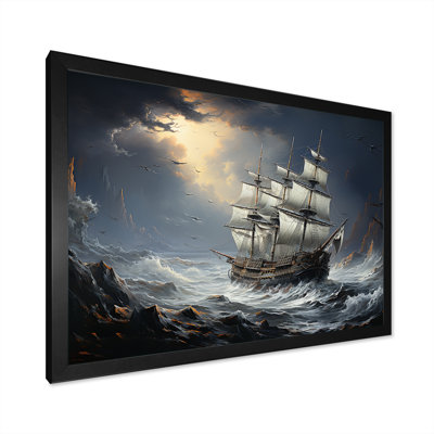 Bateau pirate à Stormy Seas I - décoration murale pirate