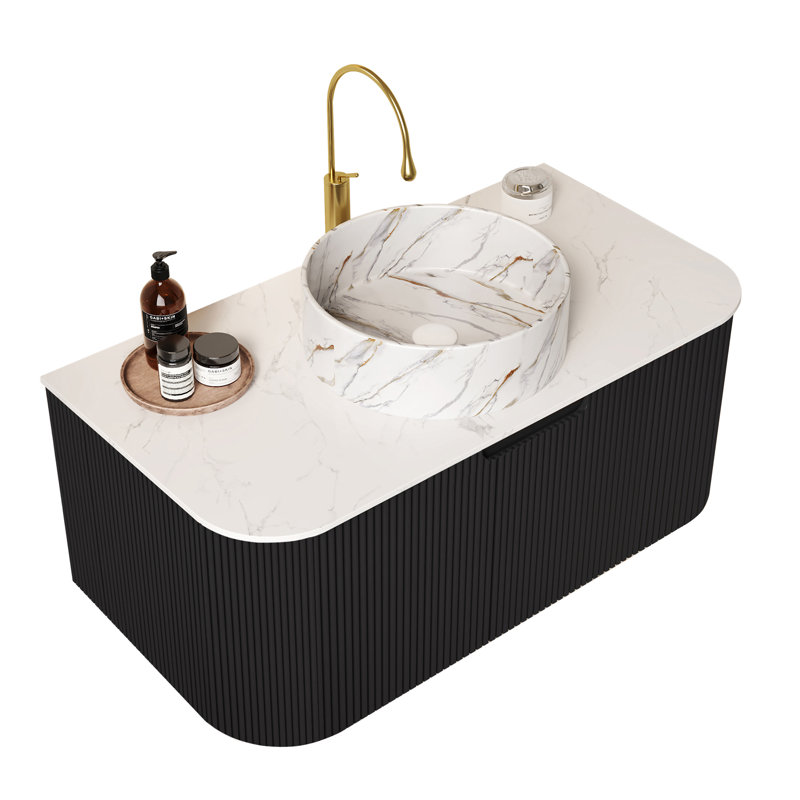 Meuble-lavabo pour salle de bain 36 po Dina, Noir, 36"
