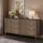 6-Drawer Double Wide Wood Dresser For Bedroom, Deep Brown Burnt Wood Finish With Self-Closing Slides And Anti-Tip Kit-1150120620