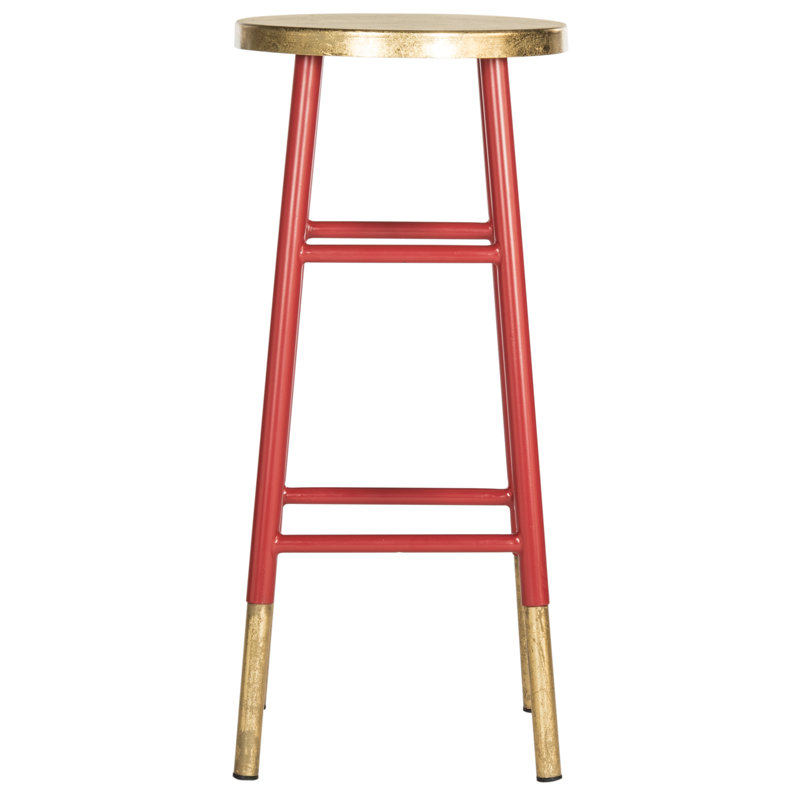 Tabouret de bar et de comptoir Amiaha, Rouge, Tabouret de bar (assise de 30 po de hauteur), Or