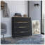 Commode hautbois, plateau supérieur, quatre tiroirs, finition wengé / chêne clair-2136613411