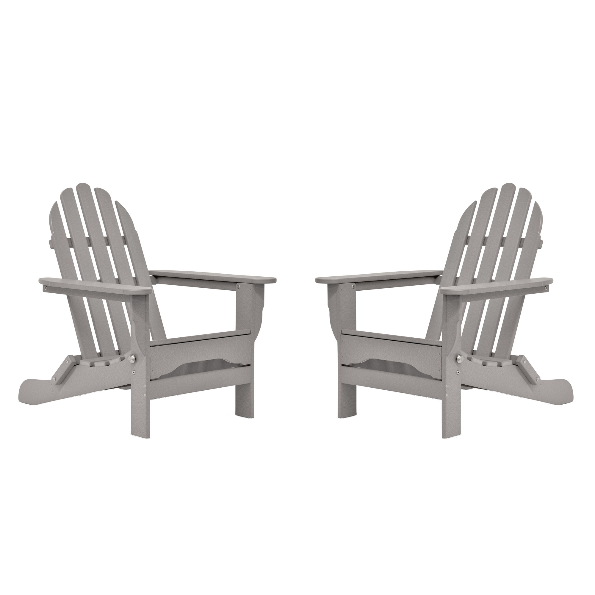Leighton Foldable Outdoor Adirondack Set, Light Gray