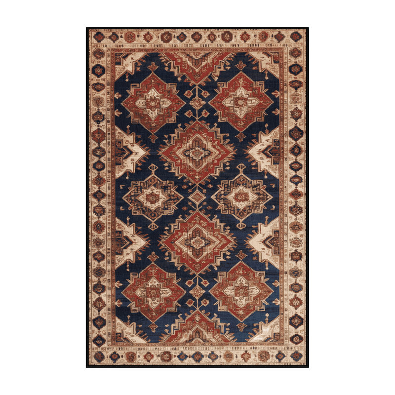 Machine Washable Persian Brown Area Rug, Rectangle 7' x 10'