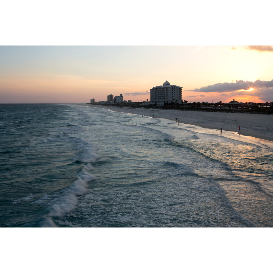 Sonnenuntergang am Strand von Pensacola - Leinwandbild