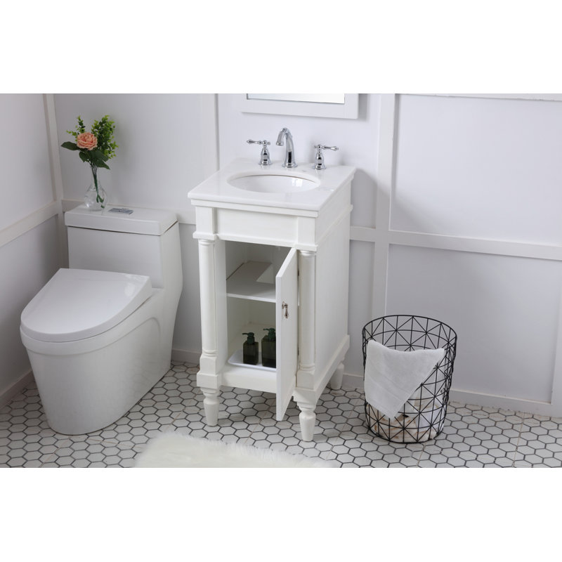 Ensemble de meuble-lavabo simple 18 po Lexington, Blanc antique, Blanc