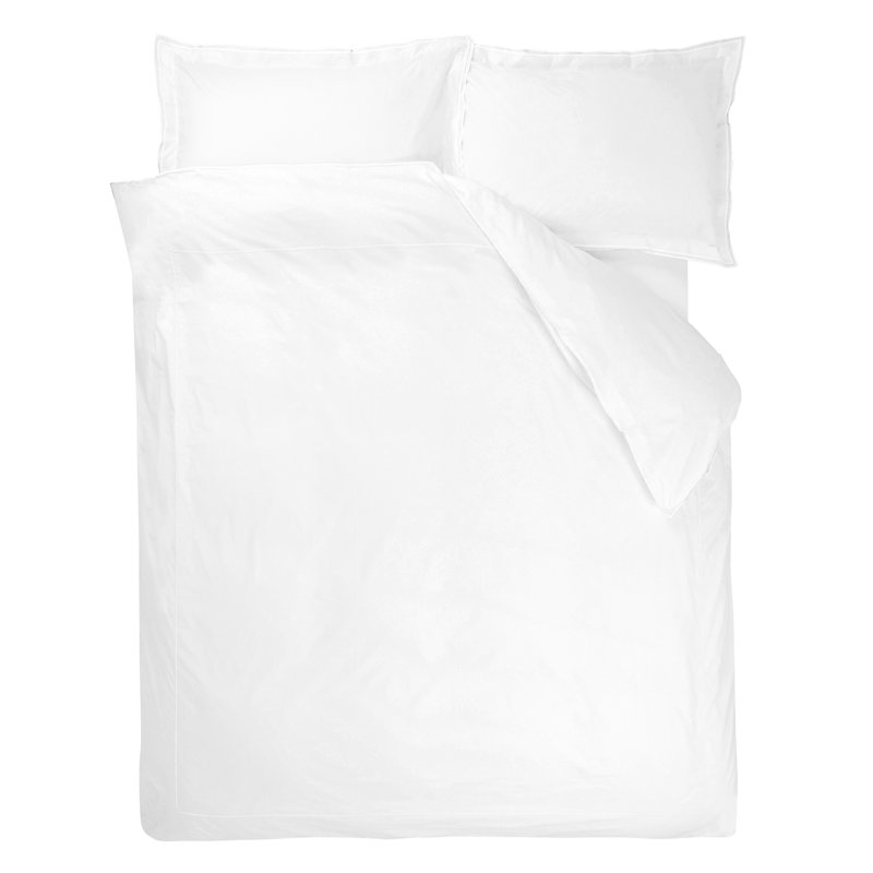 Astor Cotton Duvet Cover, Queen Duvet Cover, Bianco
