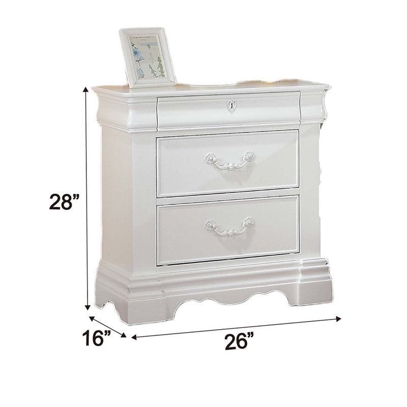 Table de chevet Estrella, finition blanche