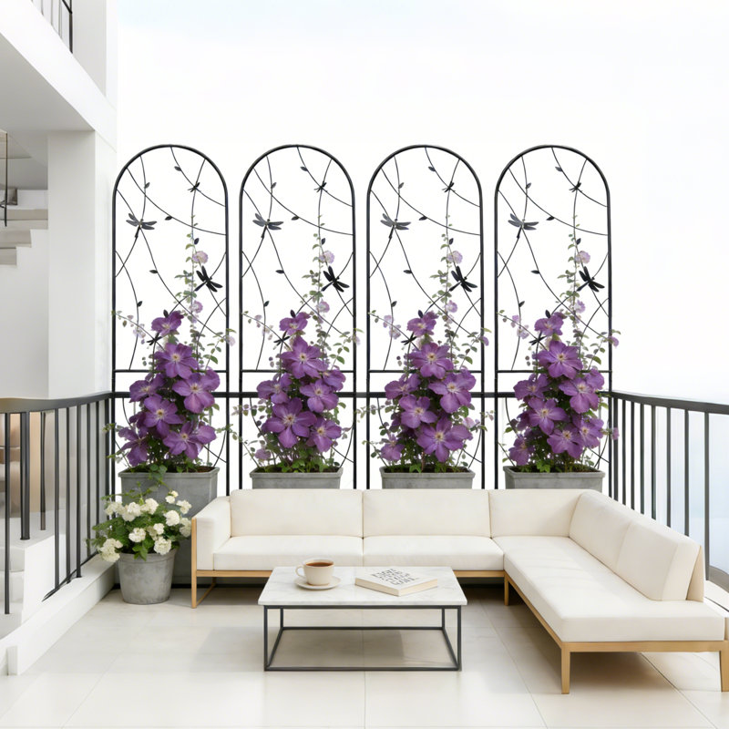 Paquet de 4 moustiquaires d'escalade d'extérieur en métal pour treillis de jardin