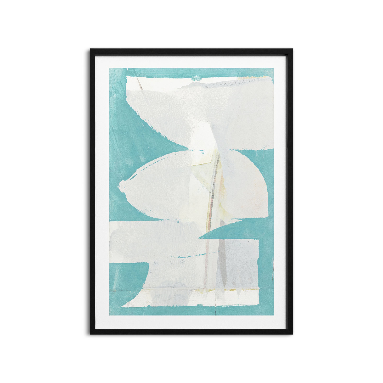 Nara "Carve I" Painting, 41.5" H x 29.5" W x 0.75" D, Black Framed Paper