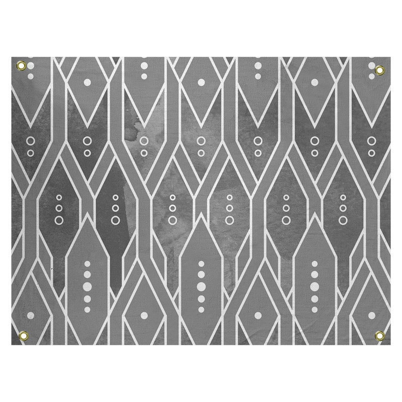Tapisserie murale treillis, H 26 po x l 36 po, Gris