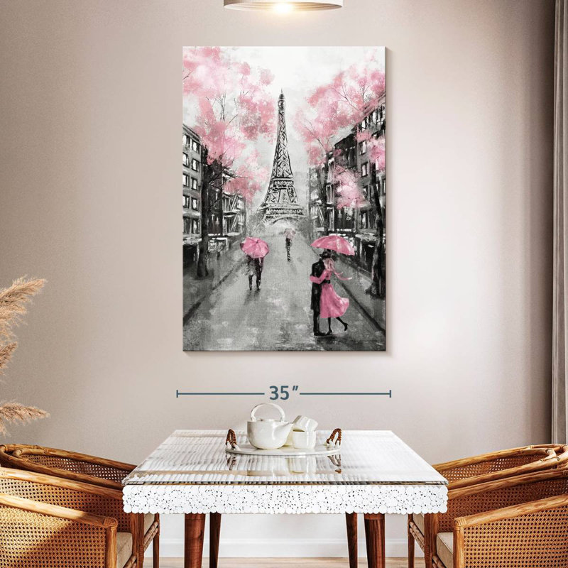 Pop rose Paris, H 51 po x l 34 po