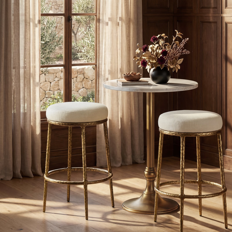 Ensemble de 2 tabourets de bar 26,5 po Modern, Doré