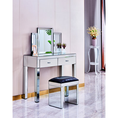 Contemporary Rectangular Folding Mirror, 31"X20", Framed, Stylish For Bedroom, Living Room, Entryway Decor 31" X 20" Bedroom Wall Mounted Modern Design, Construction, Suited Decoration