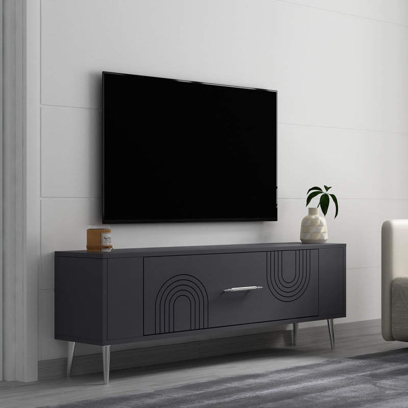 Olivia Unfinished TV Stand, 120cm, Grey/Silver