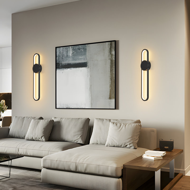 LED Flush Mounted Sconce, Black
