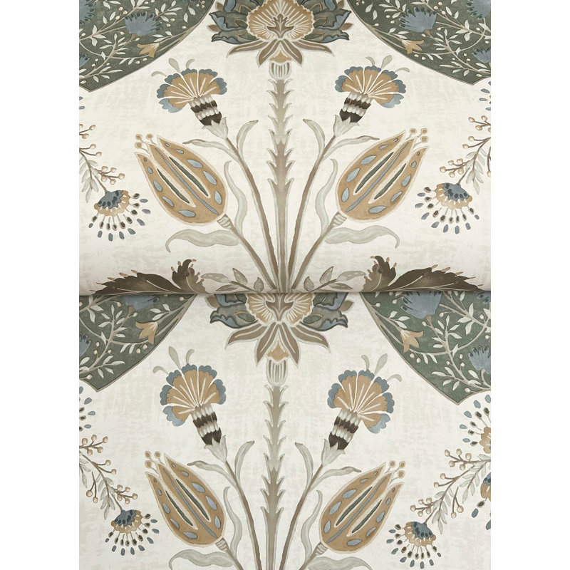 Auden Green Floral Grandeur Wallpaper, Green