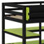 Lit mezzanine multifonctionnel en bois avec bureau intégré, tablettes de rangement et éclairage RVB-1401984345-1401984346