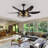 Modern 52" Flush Mount Ceiling Fan with Light Matte Black