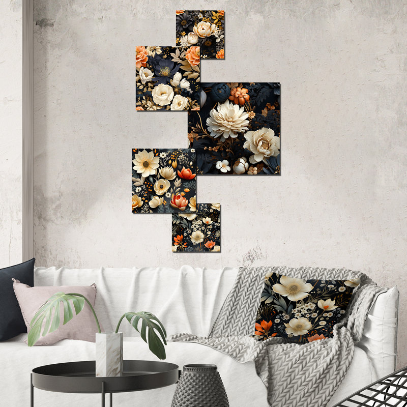 Elsa - ensemble d'art mural floral de 5