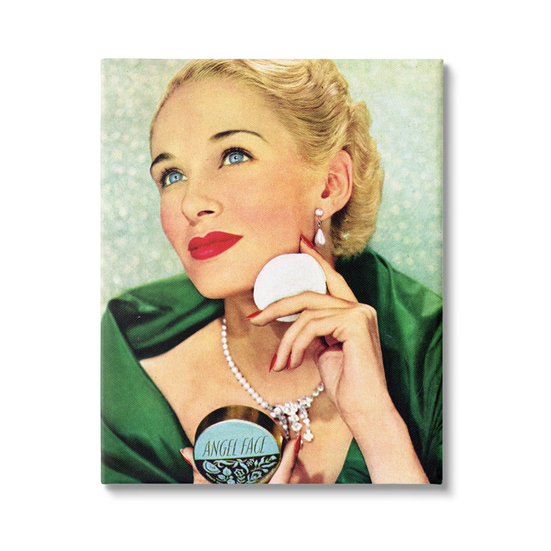 «Vintage Cosmetic Ad Woman», impression sur toile, H 48 po x l 36 po x P 1,5 po