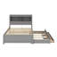 Lit plateforme double avec lit gigogne, tiroirs et port USB-411306441