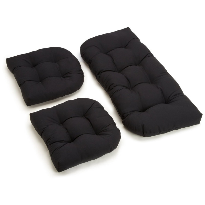 Outdoor 5'' Loveseat Seat Cushion, Black