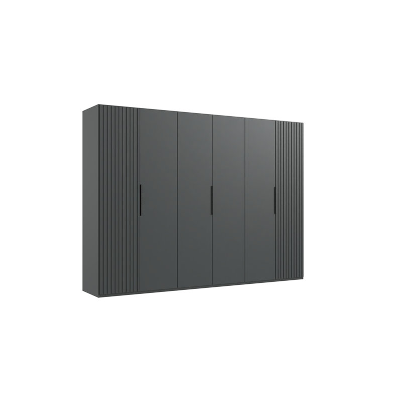 Ameeran 6 Door Manufactured Wood Wardrobe, Graphite