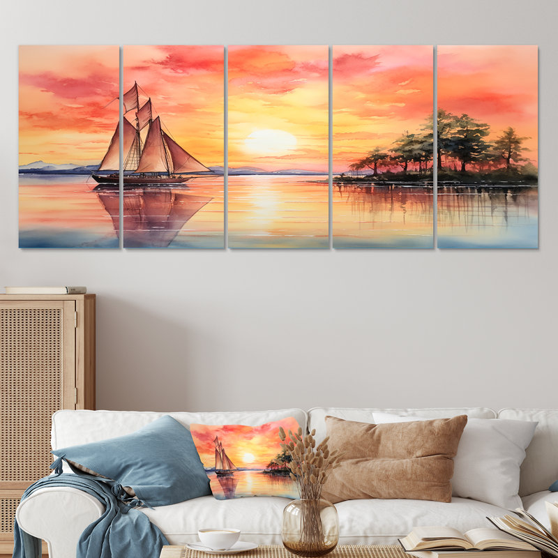 «Pastel Colours», ensemble d'art mural 5 pièces, H 32 po x l 80 po