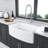 Farmhouse Sink - 33 Inch Kitchen Sink Ceramic Arch Edge Apron Front Single Bowl Farm Kitchen Sinks