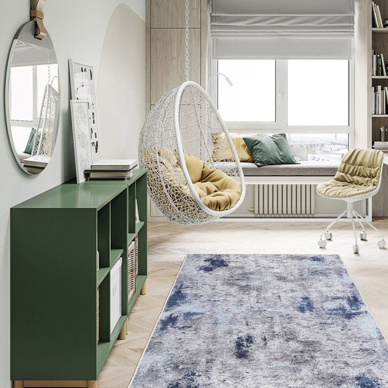 Stylish Hall Carpet 2.6 x 9.8 Feet - 100% Polyester, 0.04 in Pile Height | Antibacterial, Non-Slip PVC Felt Dot Underside | Machine Washable, 3D Digital Print | Perfect for Home Entryways & Living Spaces