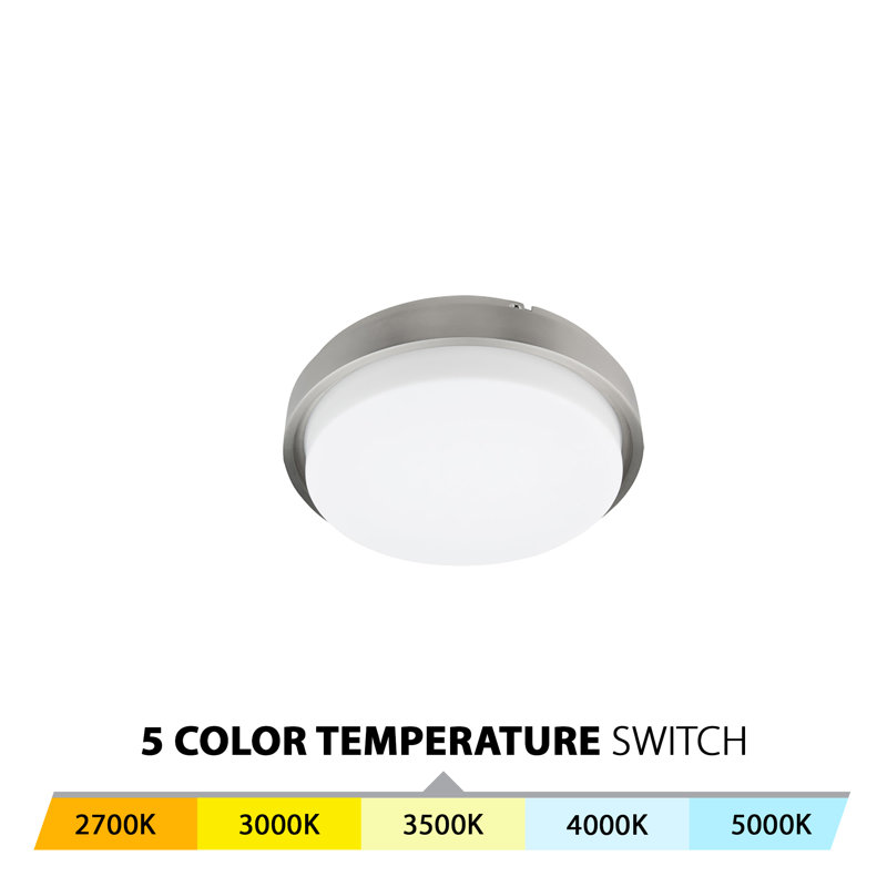Newham Dimmable LED Flush Mount, 2700K-3000K-3500K-4000K-5000K CCT Selectable, Without Battery Backup, 11 Inches