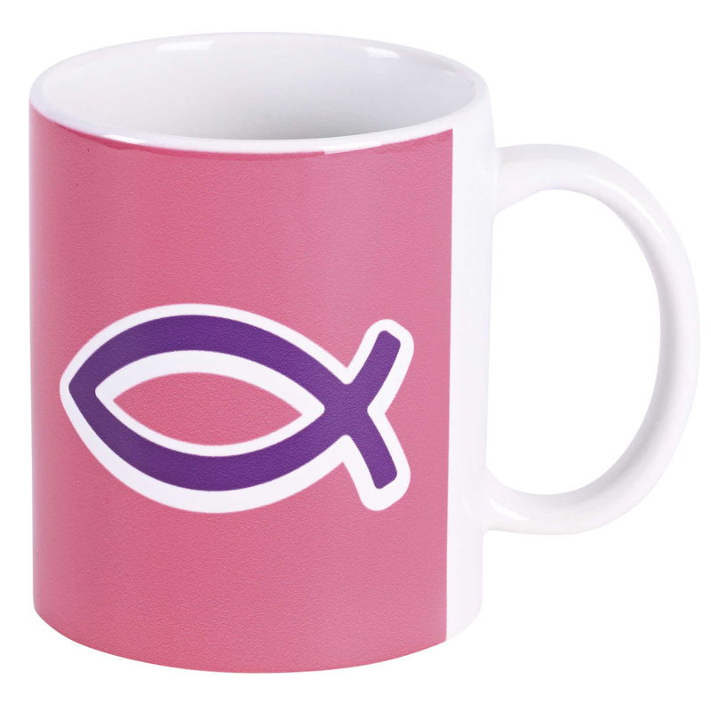 Tasse en céramique poisson mauve 11 oz