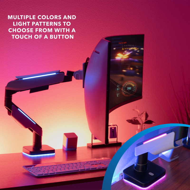 Heavy-Duty Full-Motion Ultrawide Monitor Arm with RGB Lighting