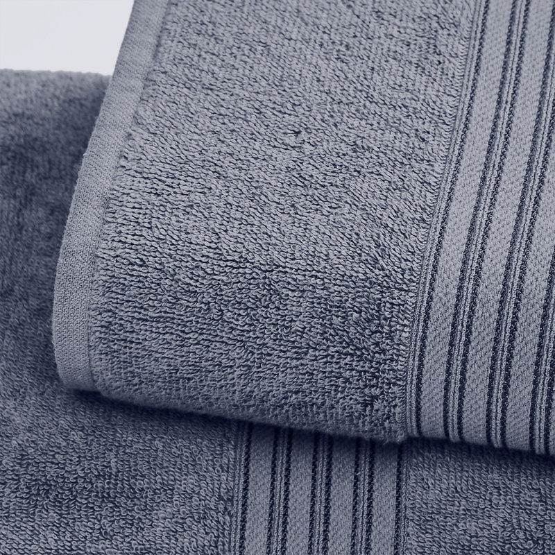 Serviettes de bain 100% coton ultra douces à séchage rapide, Bleu Chambray