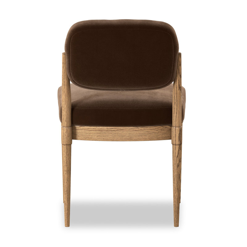 ESTHER Upholstered Dining Chair, Warm Oak, Surrey Mink