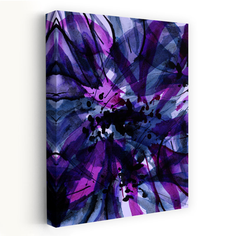 Art contemporain abstrait violet, H 48 po x l 32 po