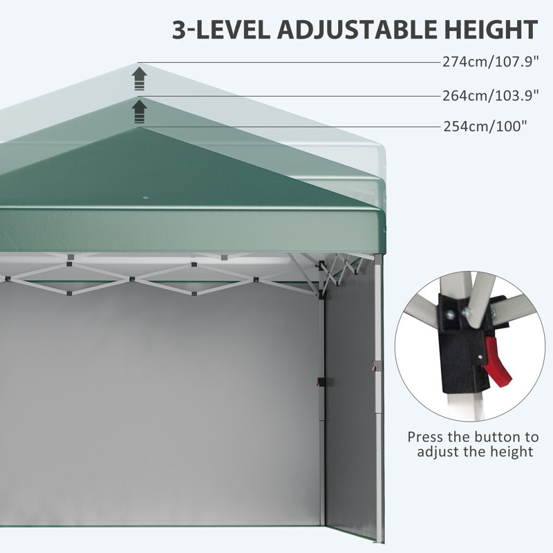 Theroux 2.90m x 2.90m Steel Pop-Up Gazebo, Green