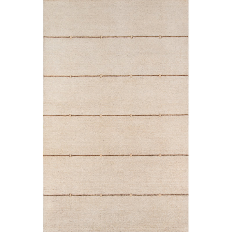 Tapis sable en laine tissé à la main Aliriza, Rectangle 3 pi 6 po x 5 pi 6 po