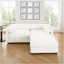 Élégant canapé 2 places en chenille blanche avec siège de rangement repose-pieds, dossier cylindrique et accoudoirs, causeuse moderne en tissu avec espace de rangement caché-121059703