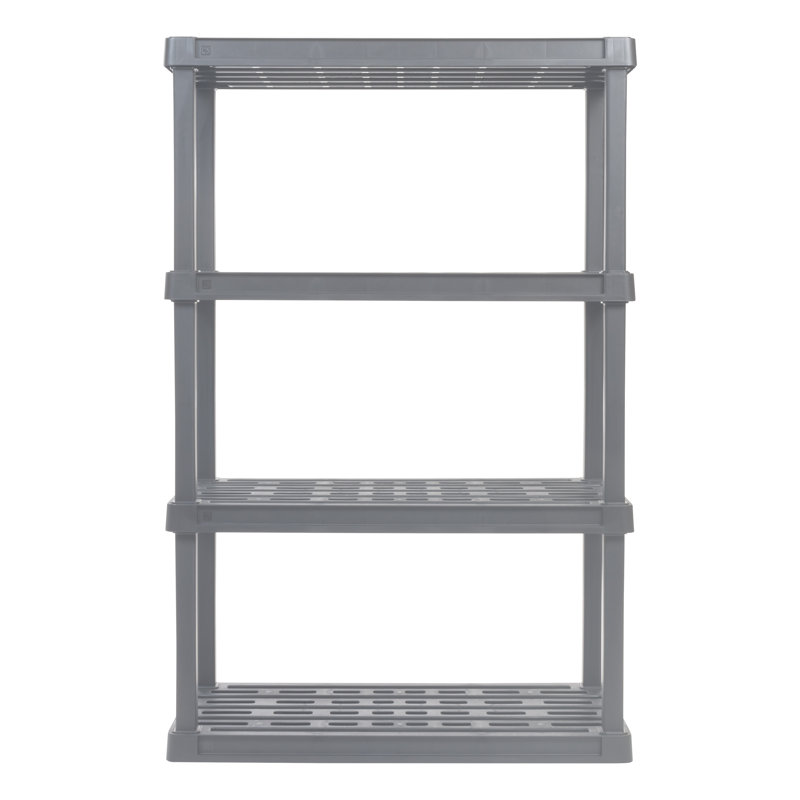 IRIS 4-Tier Large Plastic Garage Storage Shelving Unit, Gray (18 W x 56 H x 36 D) , 56" H x 18" W x 36" D