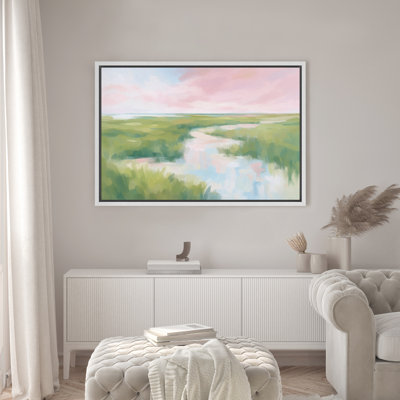Soft Brush Landscape Nature-Themed Decor - Framed Canvas Wall Art Print