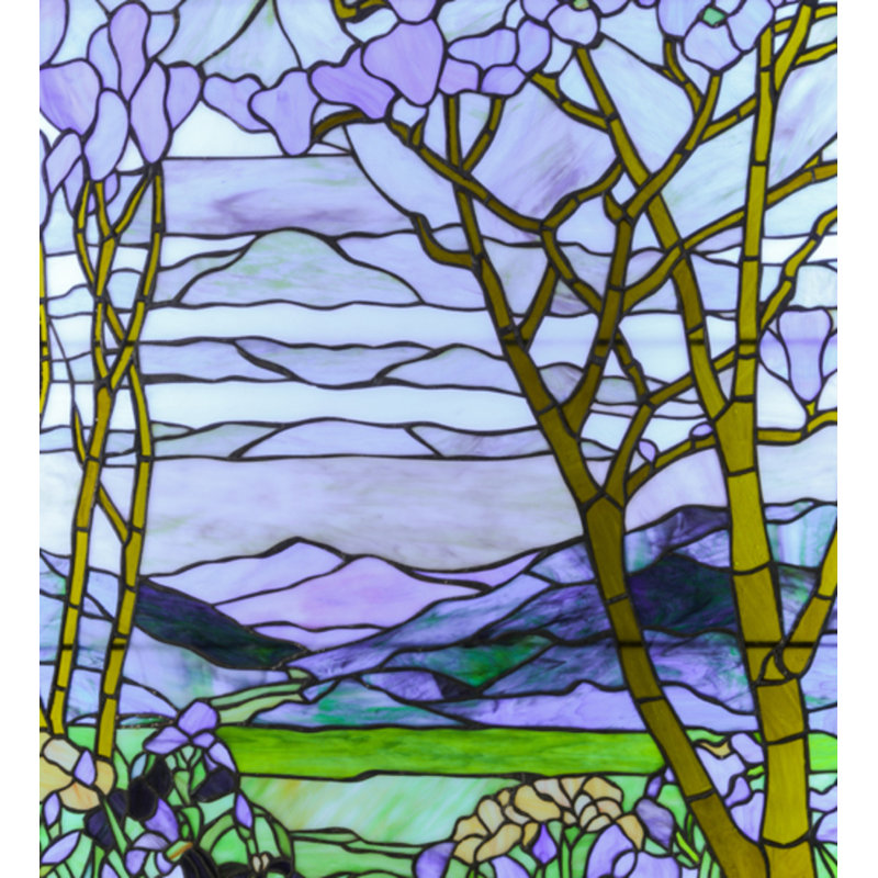 Verre d'art à DEL 40,5 po à thème plantes et fleurs